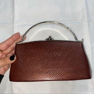 Brown snakeskin mini bag